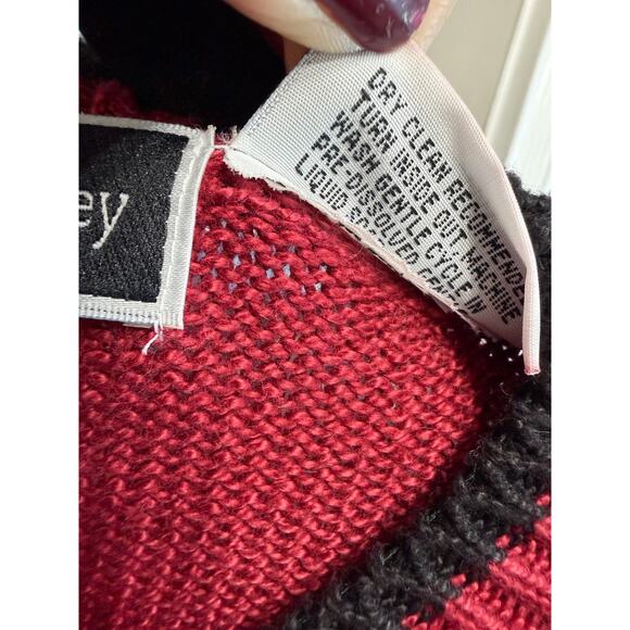 VTG Christine Foley Dogs Knit Cardigan Sweater Women's S (1) Red 90s Dog Pets - Picture 13 of 13